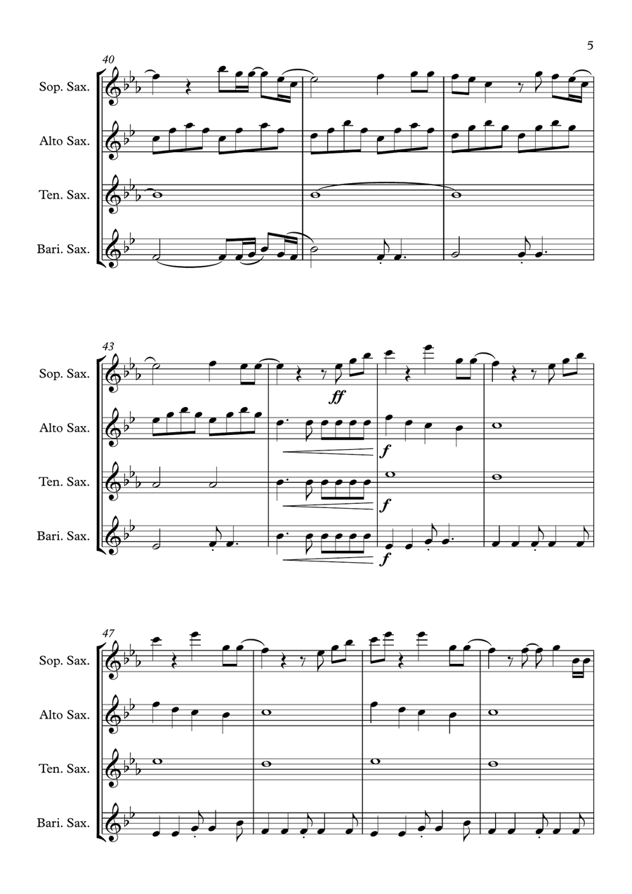 One Call Away One Call Away Saxophone Quartet scores gallery preview page 5