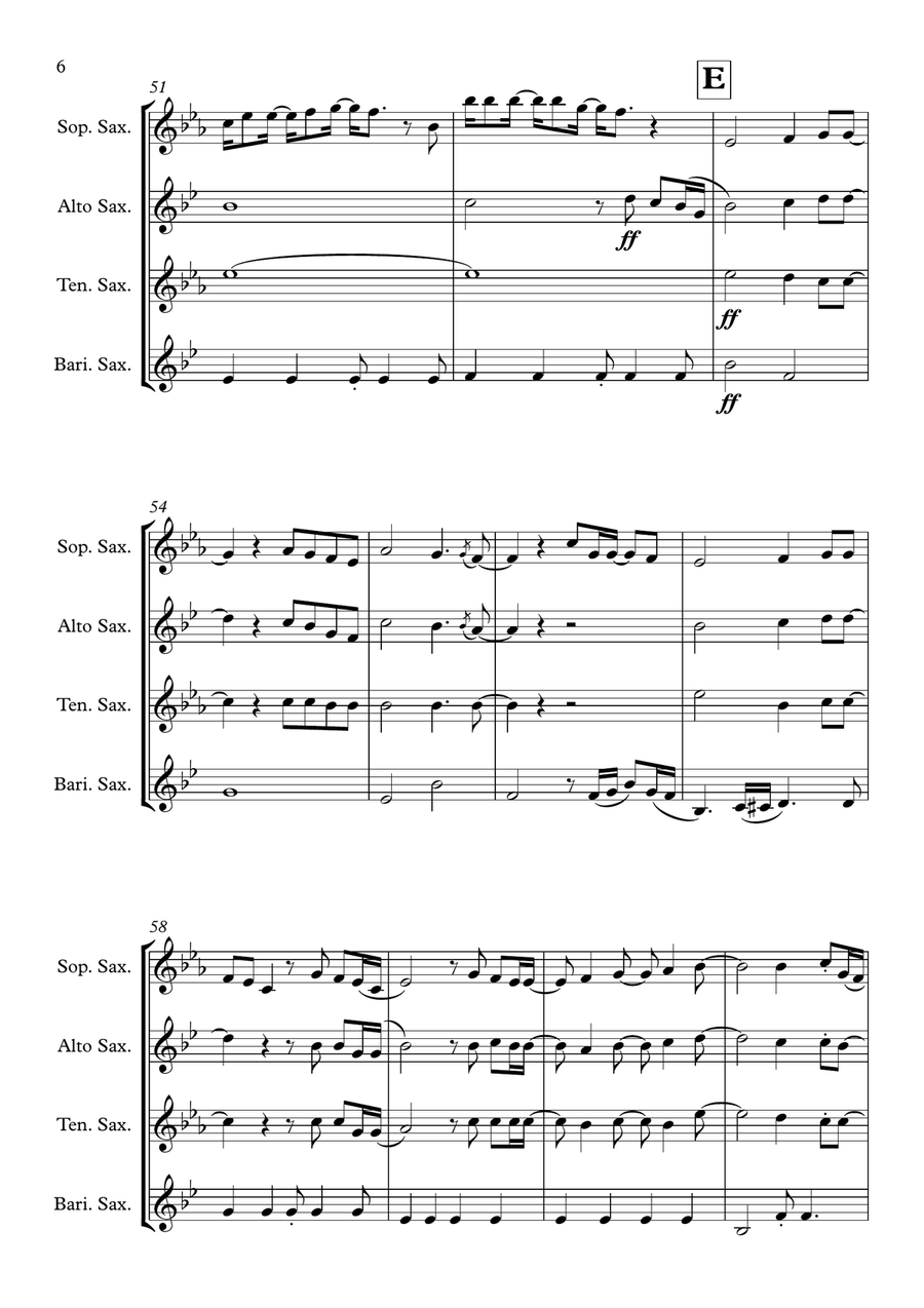 One Call Away One Call Away Saxophone Quartet scores gallery preview page 6