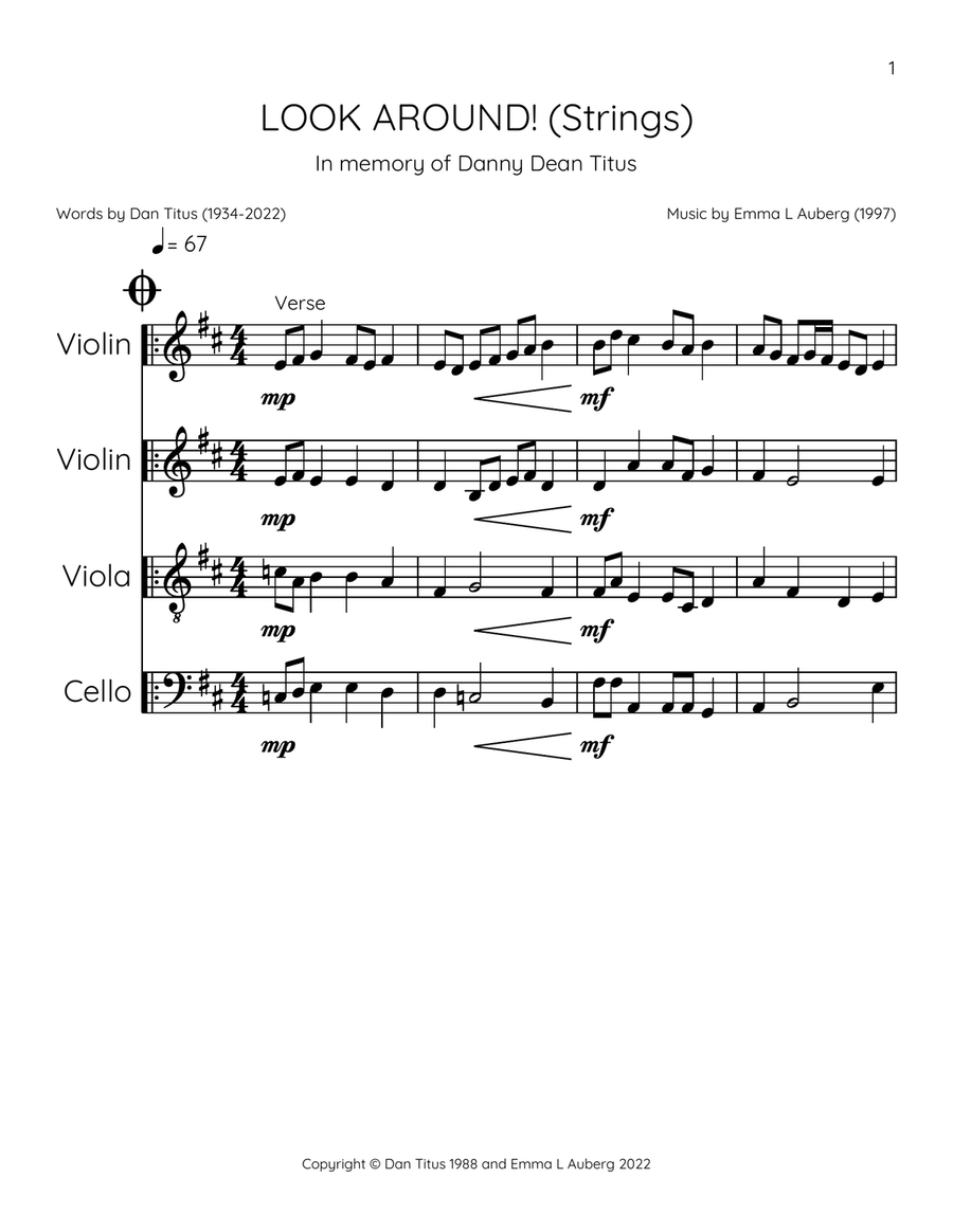 Look Around! String Quartet scores gallery preview page 1