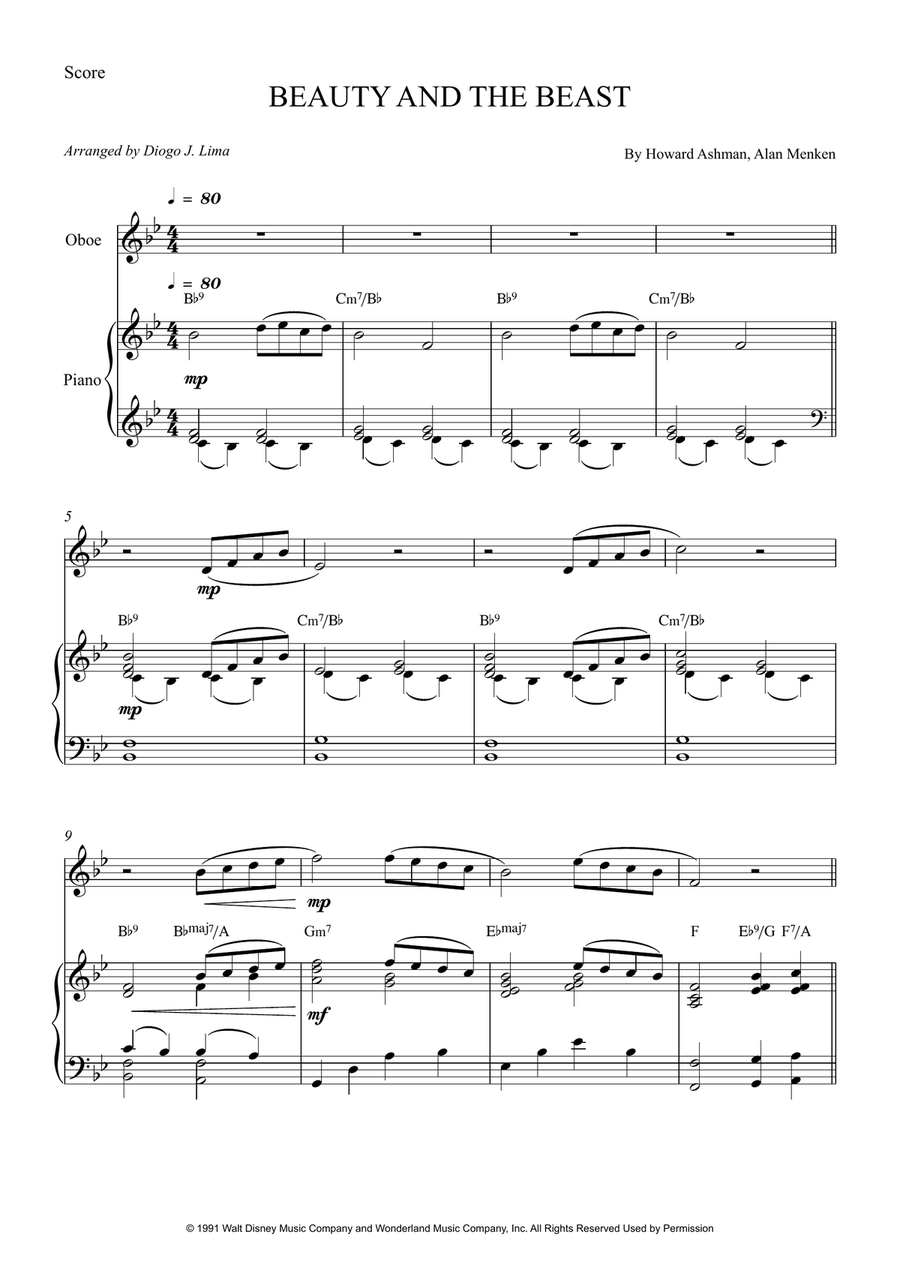 Beauty And The Beast Beauty And The Beast Piano scores gallery preview page 1