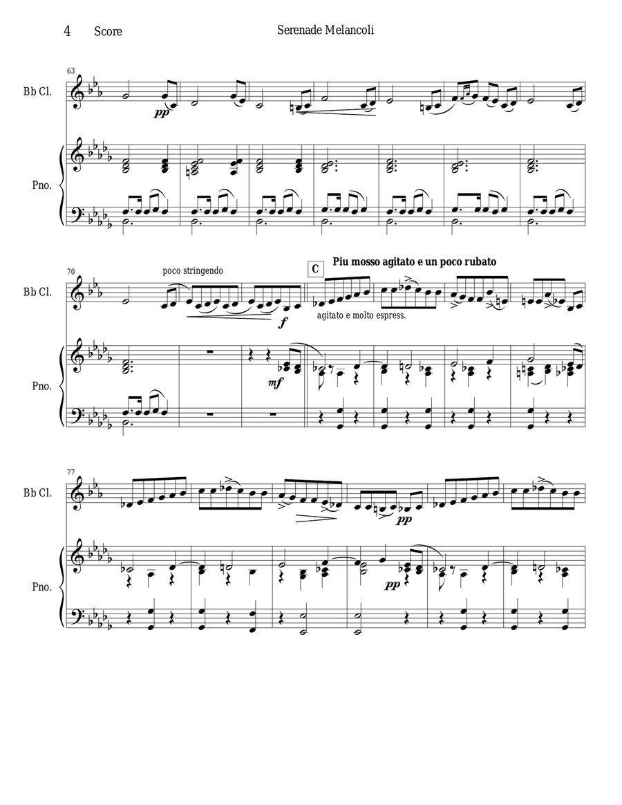 Serenade Melancoli - Opus 26 B-Flat Clarinet scores gallery preview page 4