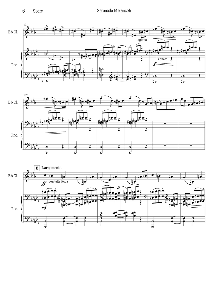Serenade Melancoli - Opus 26 B-Flat Clarinet scores gallery preview page 6