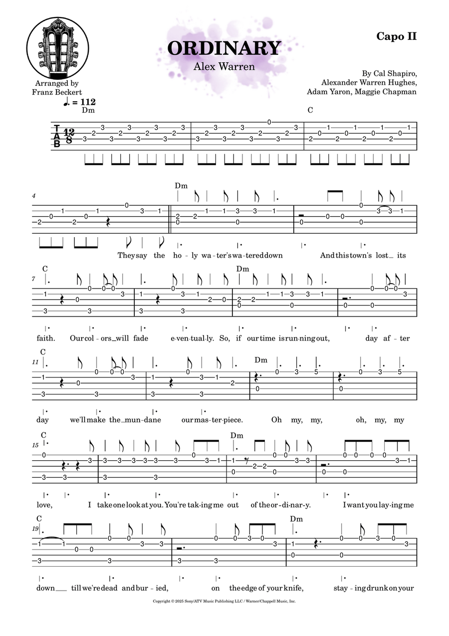 Ordinary Ordinary Acoustic Guitar scores gallery preview page 1