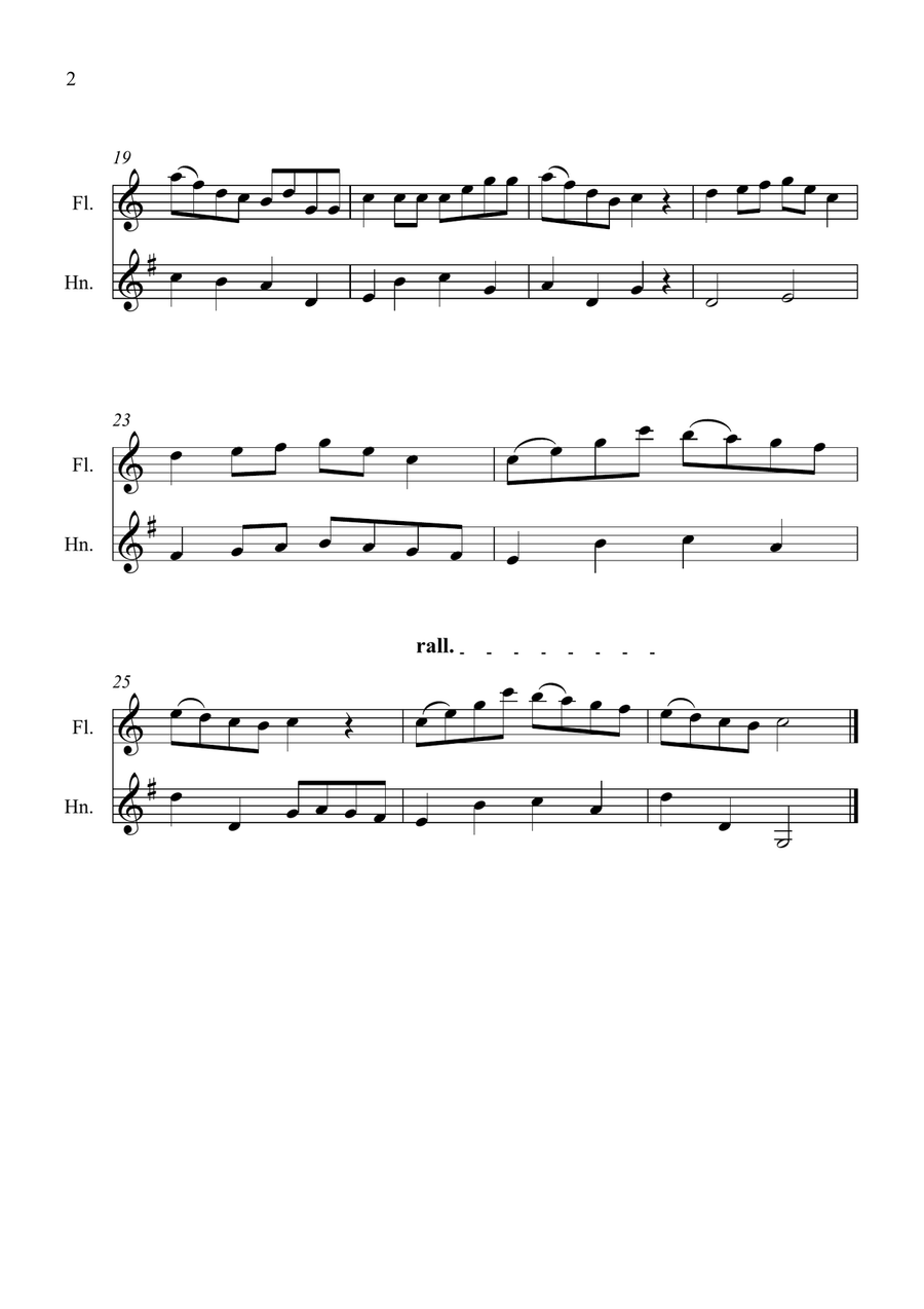 Early One Morning for Flute and Horn Duet Woodwind Duet scores gallery preview page 2