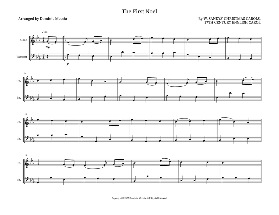 The First Noel The First Noel Woodwind Duet scores gallery preview page 1