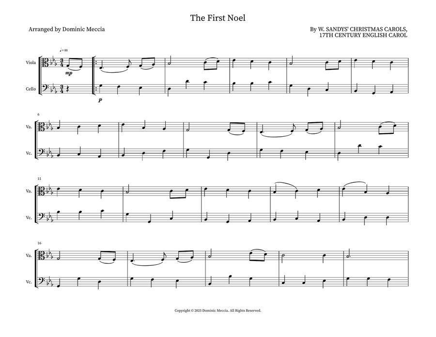 The First Noel The First Noel String Duet scores gallery preview page 1
