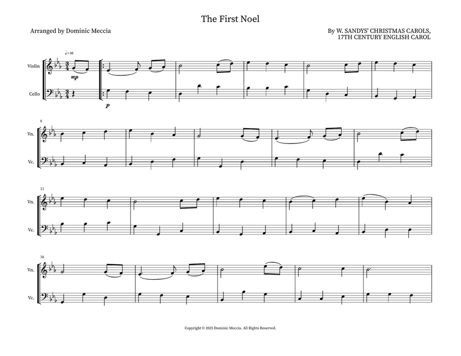 The First Noel The First Noel String Duet scores gallery preview page 1
