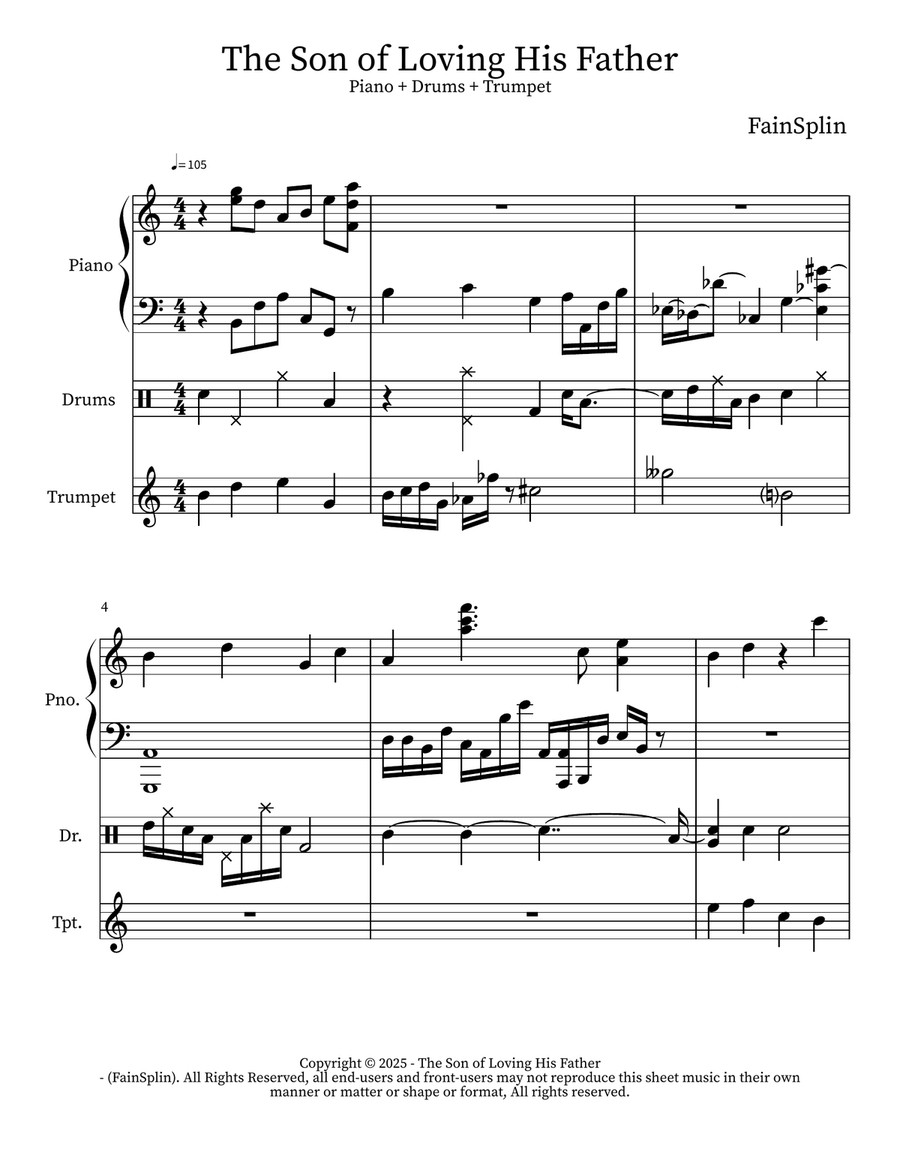 The Son of Loving His Father Concert Band scores gallery preview page 1