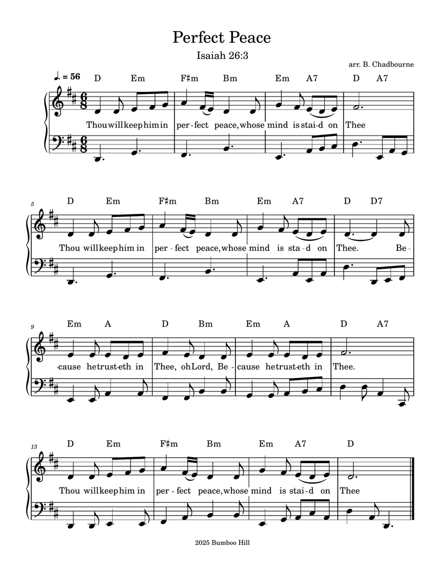 Perfect Peace (Isaiah 26:3) Piano, Vocal scores gallery preview page 1