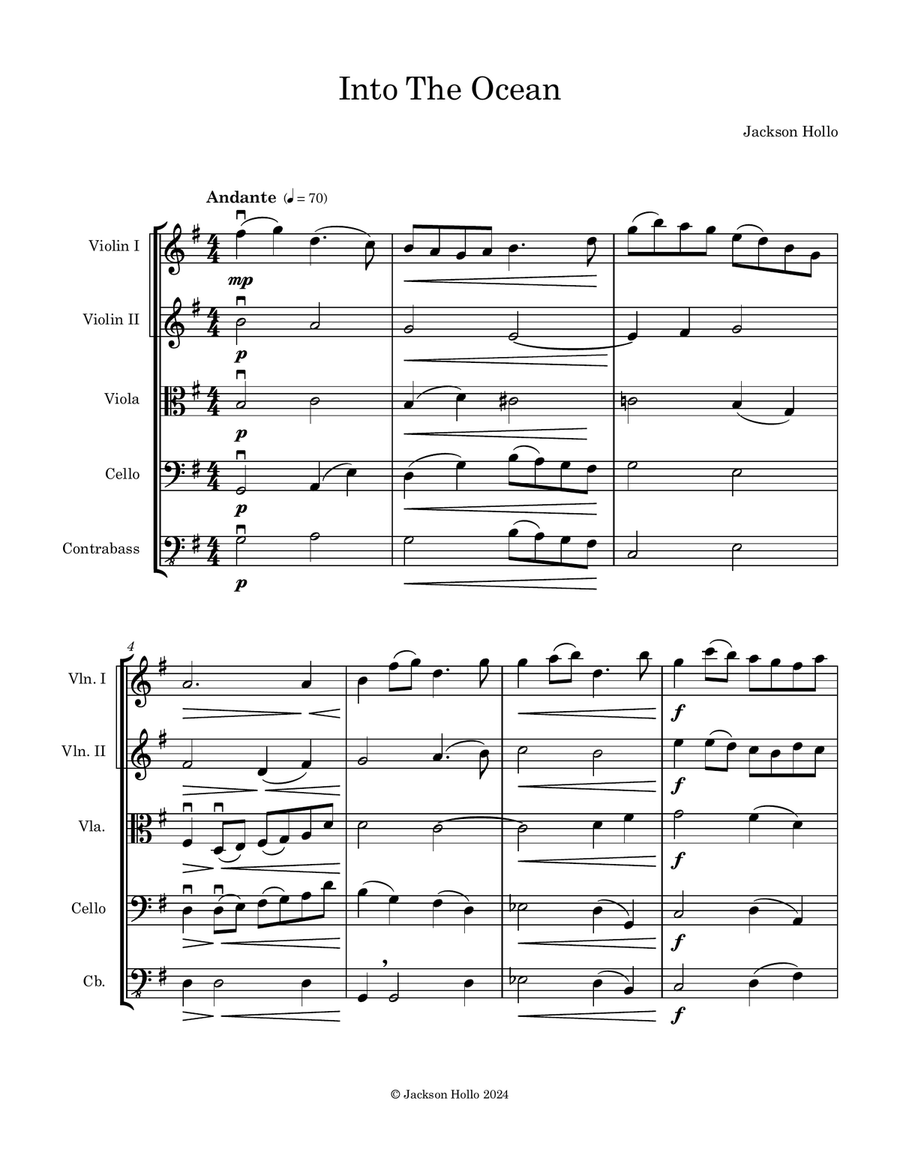 Into The Ocean Into The Ocean String Orchestra scores gallery preview page 1