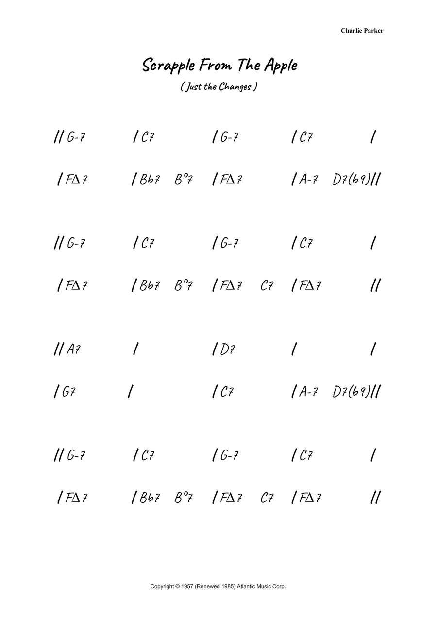 Scrapple From The Apple Scrapple From The Apple Piano scores gallery preview page 1