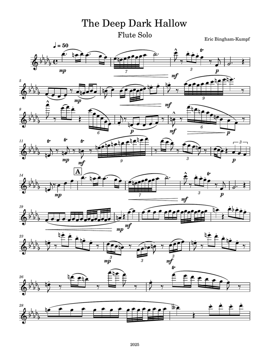 The Deep Dark Hallow The Deep Dark Hallow Flute Solo scores gallery preview page 1