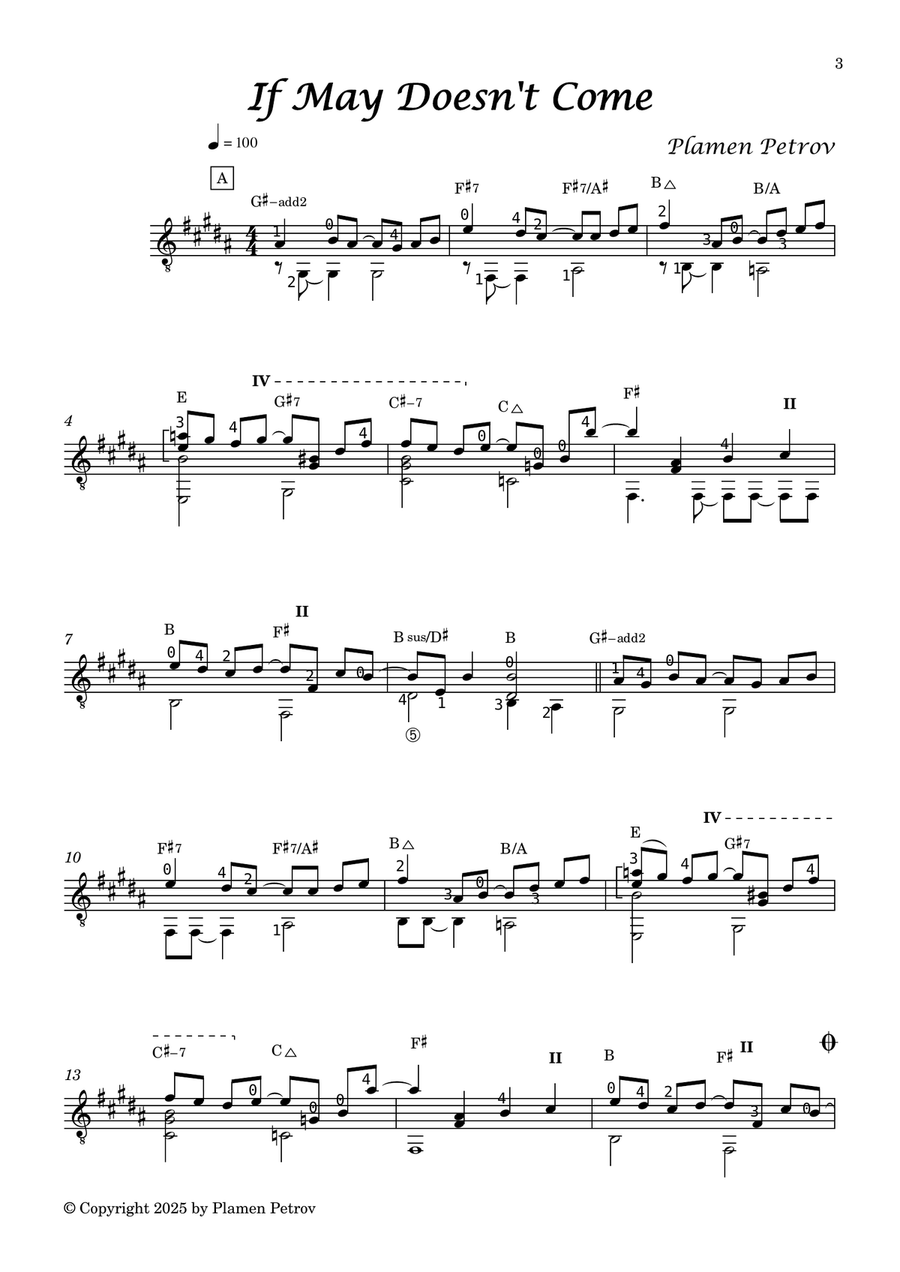 If May Doesn't Come If May Doesn't Come Acoustic Guitar scores gallery preview page 1