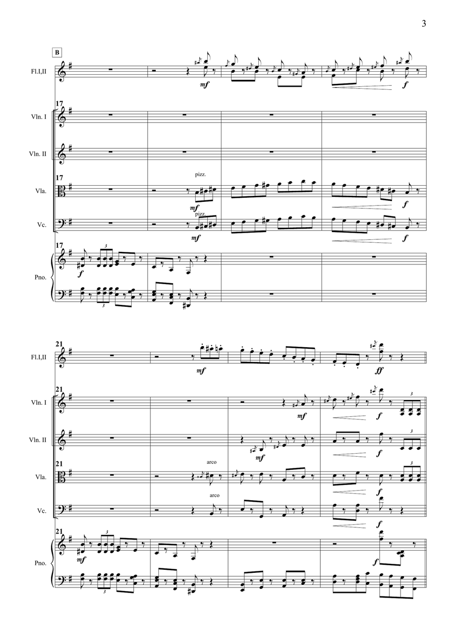 The Nutcracker – March | Flute & String Ensemble Arrangement (with Piano) String Orchestra scores gallery preview page 3
