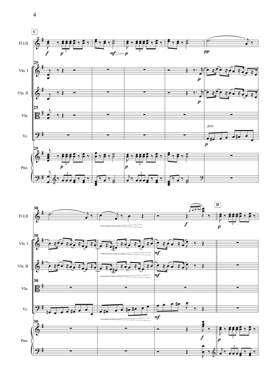 The Nutcracker – March | Flute & String Ensemble Arrangement (with Piano) String Orchestra scores gallery preview page 4