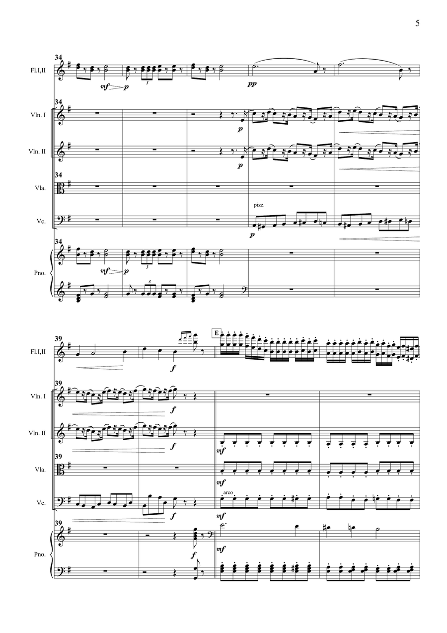 The Nutcracker – March | Flute & String Ensemble Arrangement (with Piano) String Orchestra scores gallery preview page 5