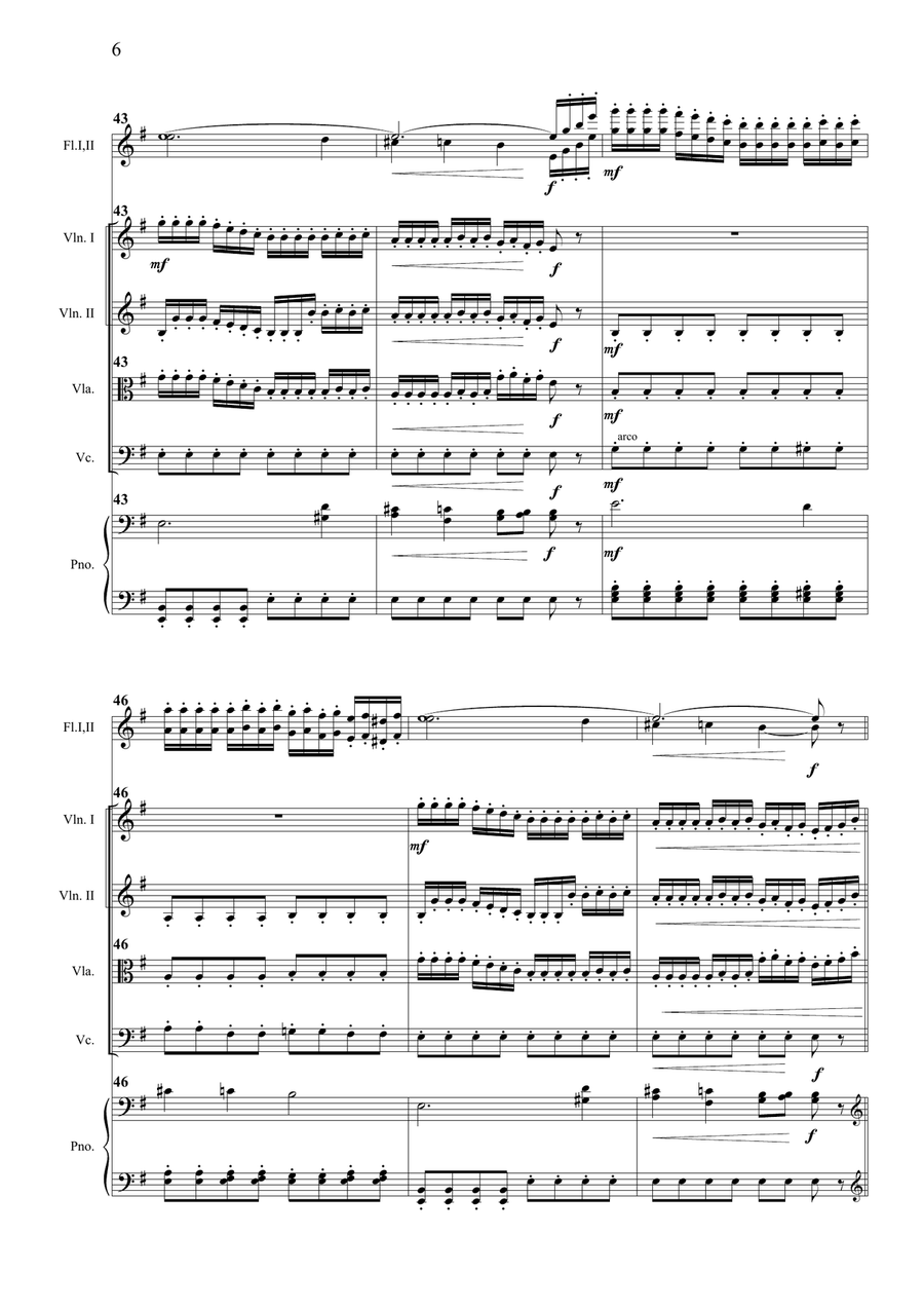 The Nutcracker – March | Flute & String Ensemble Arrangement (with Piano) String Orchestra scores gallery preview page 6