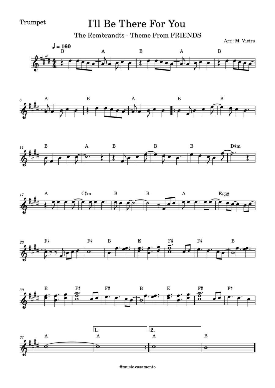 I'll Be There For You I'll Be There For You B-Flat Trumpet scores gallery preview page 1