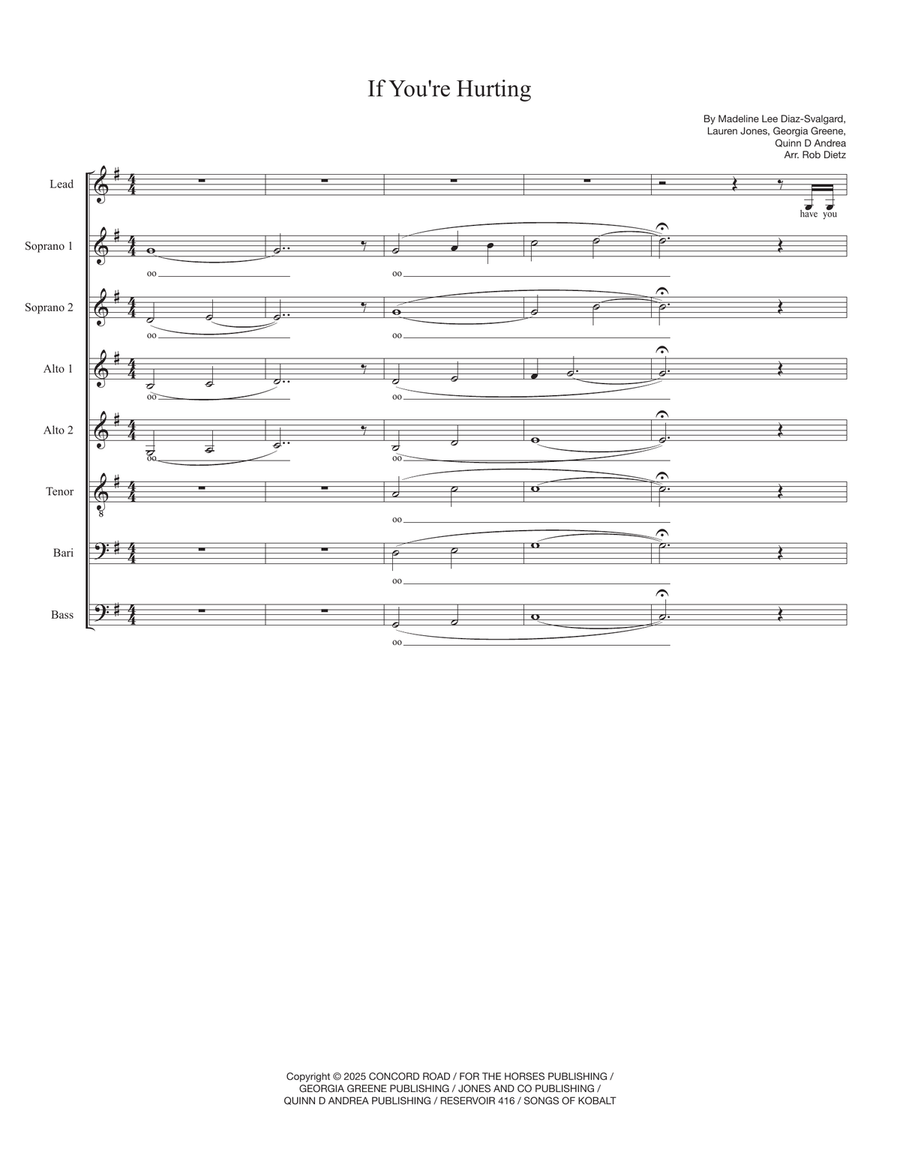 If You're Hurting If You're Hurting Divisi scores gallery preview page 1