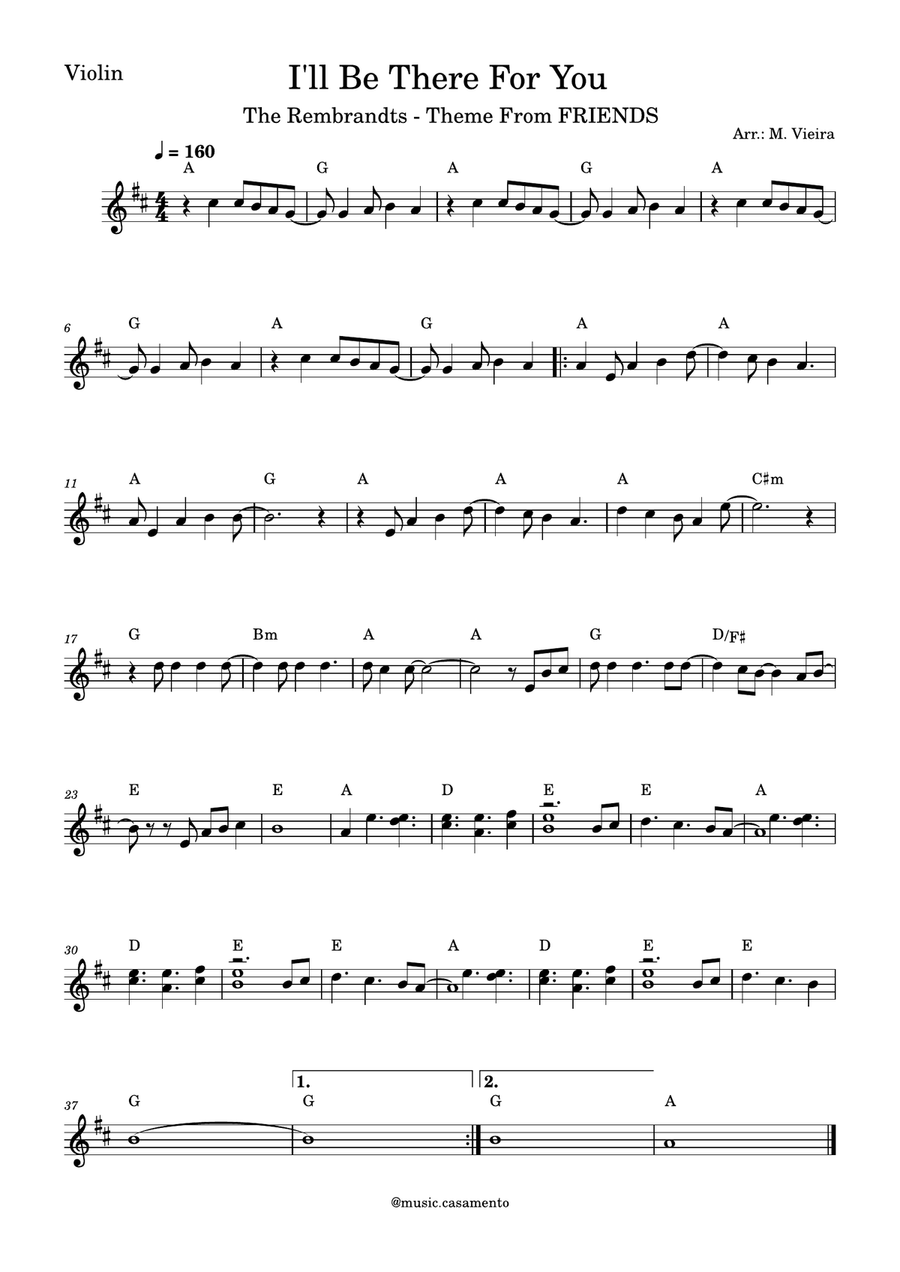 I'll Be There For You I'll Be There For You Violin Solo scores gallery preview page 1