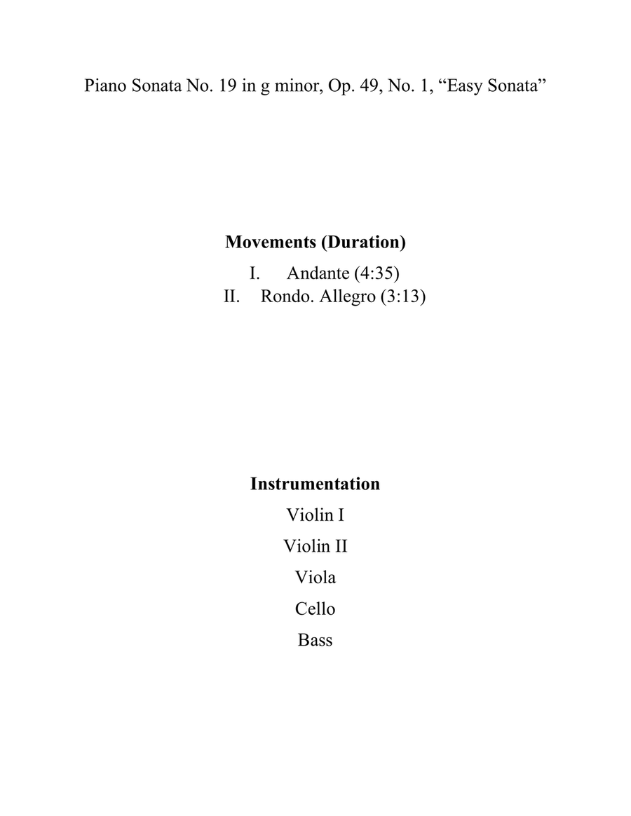 Piano Sonata No. 19 in g minor, Op. 49, No. 1, 