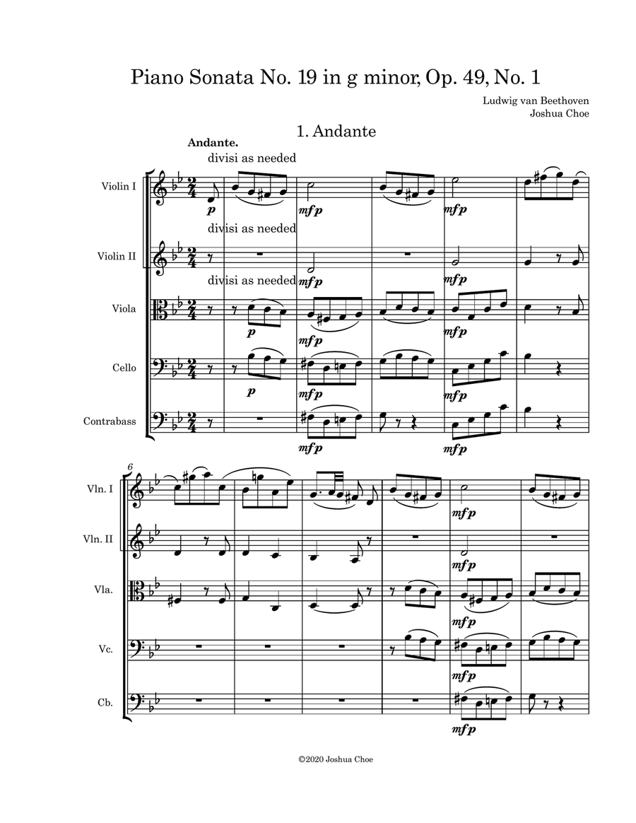 Piano Sonata No. 19 in g minor, Op. 49, No. 1, 