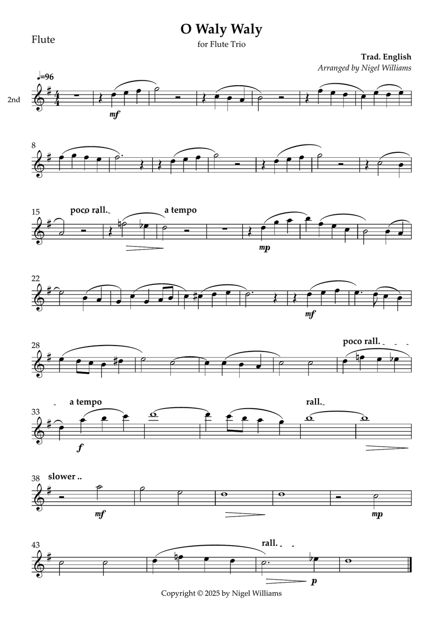 O Waly Waly O Waly Waly Flute Trio scores gallery preview page 2