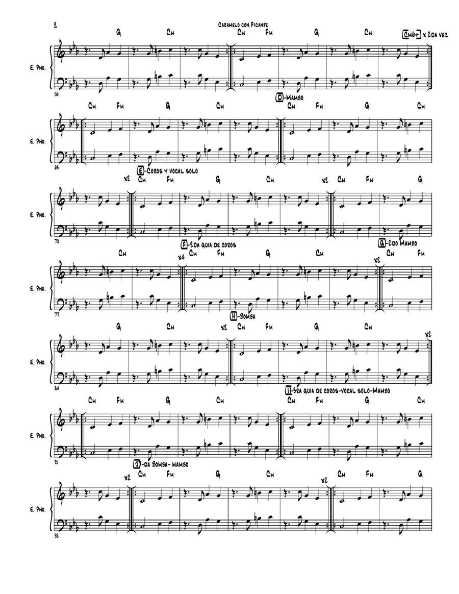 Caramelo con picante Caramelo con picante A Cappella scores gallery preview page 2