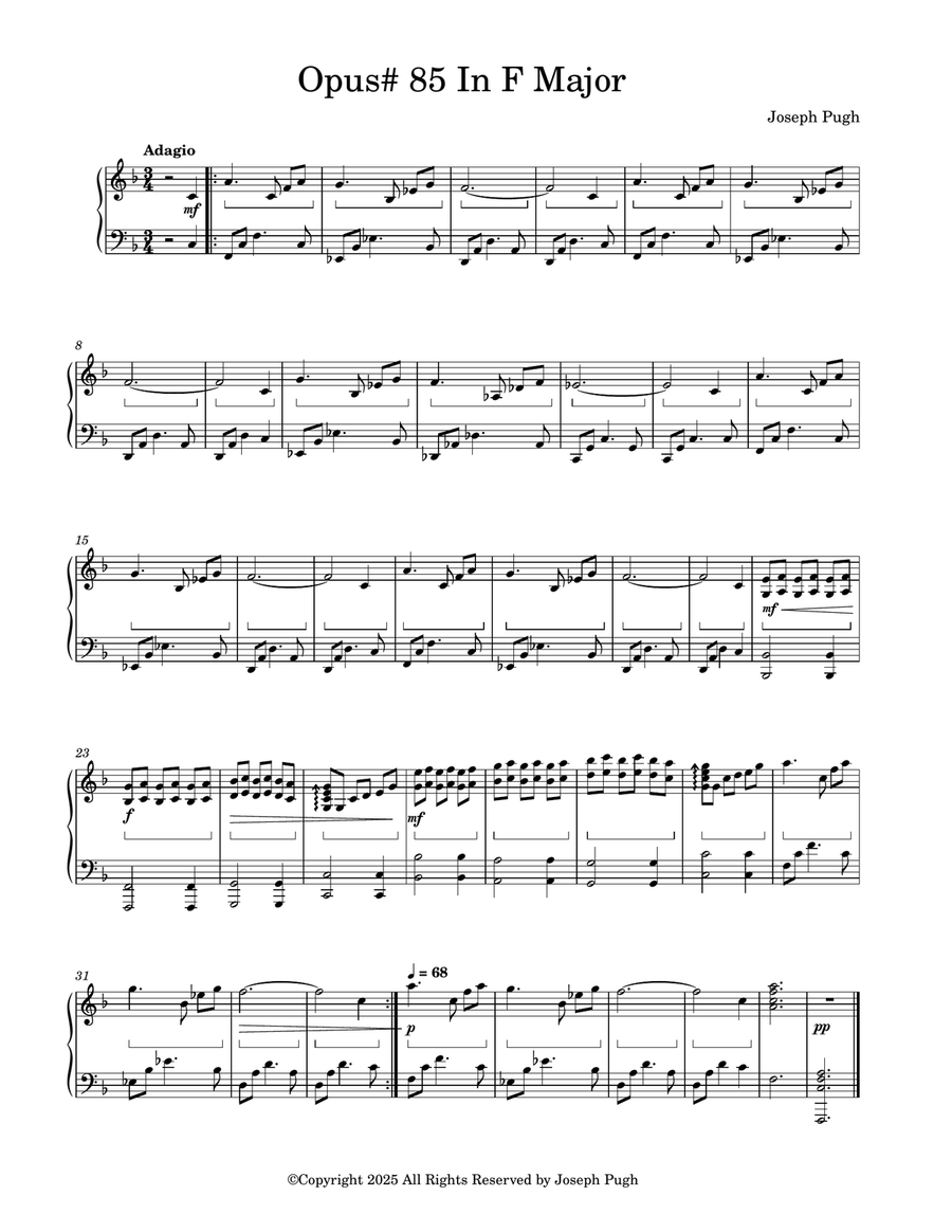 Opus #85 In F Major Opus #85 In F Major Chamber Music scores gallery preview page 1