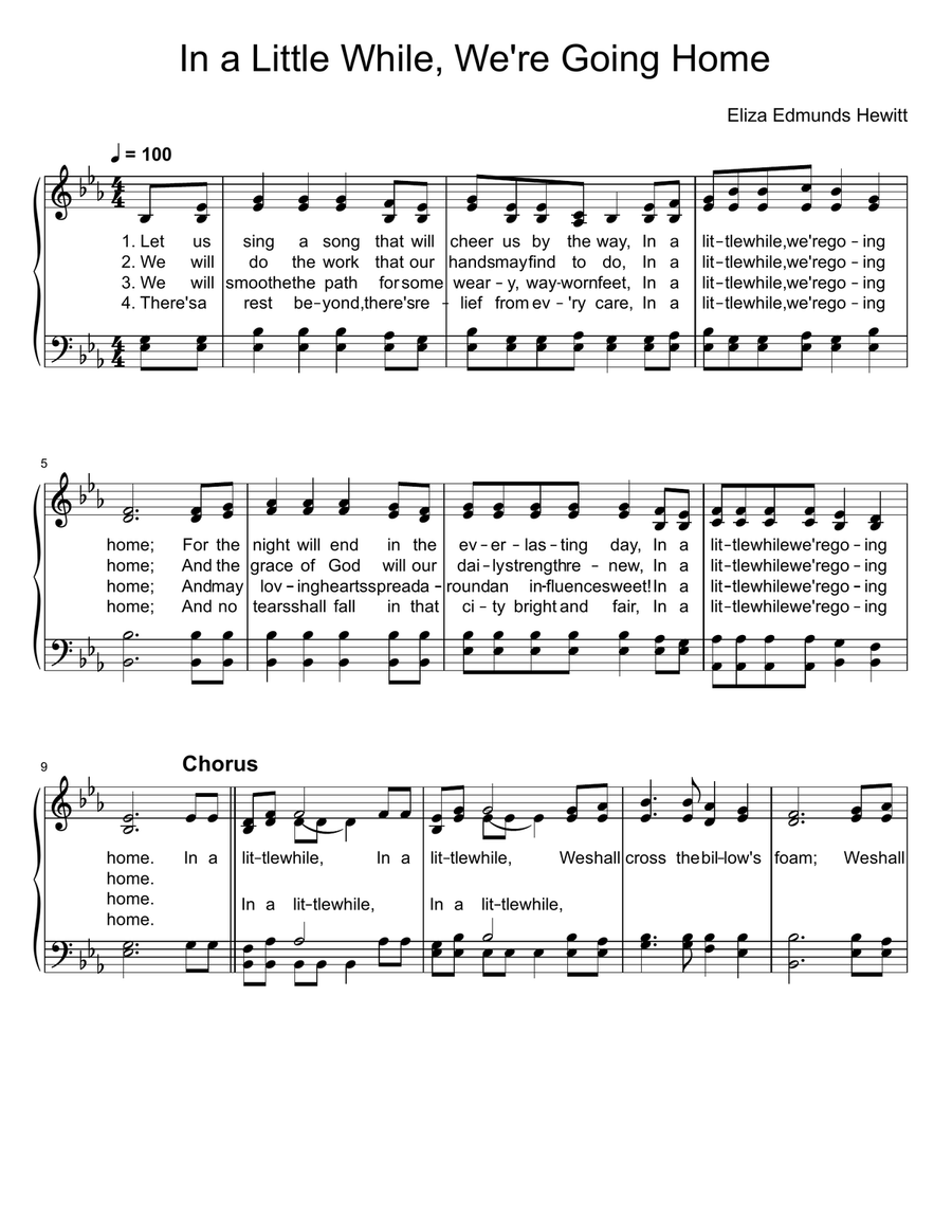 In a Little While, We're Going Home A Cappella scores gallery preview page 1