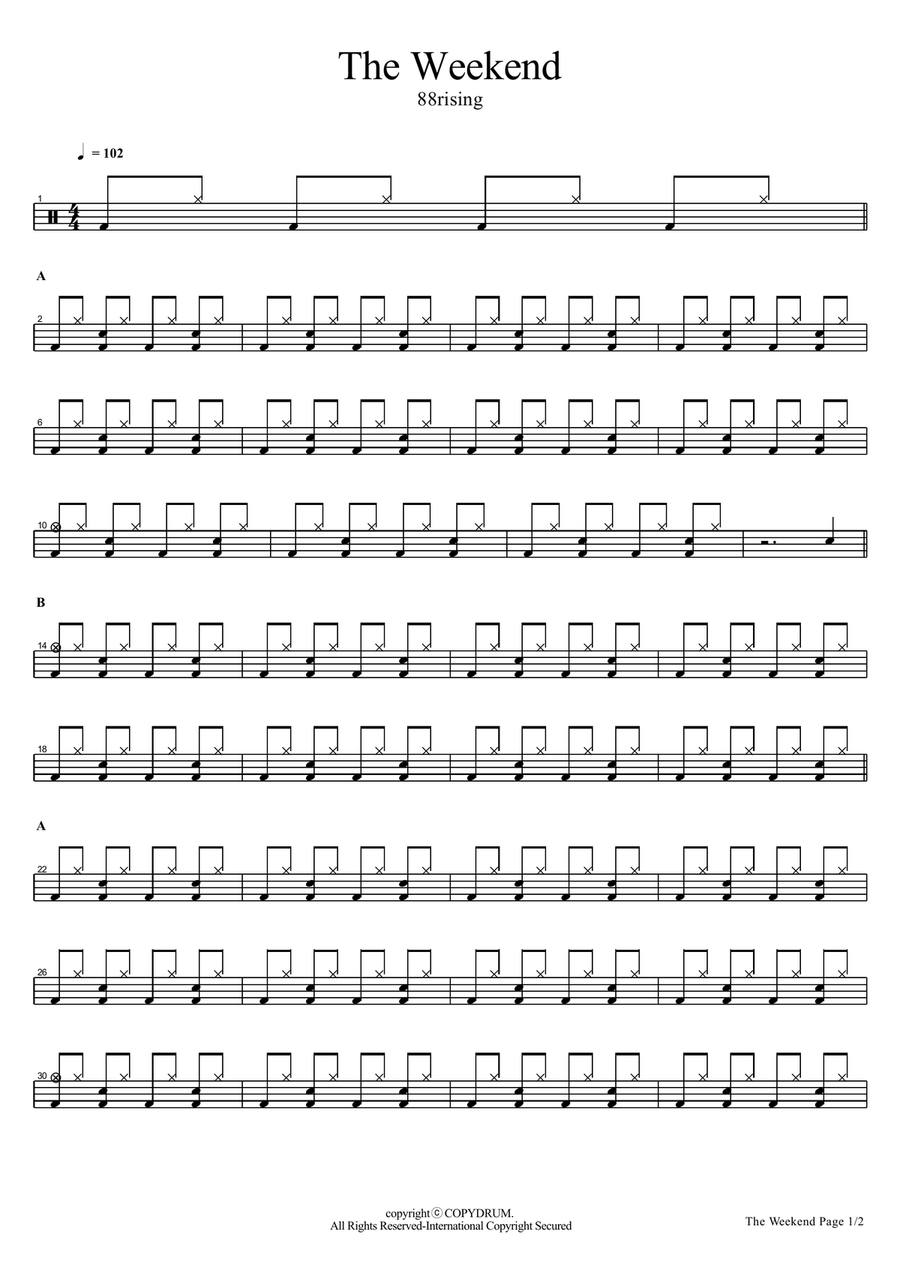 Weekend Weekend Drum Set scores gallery preview page 1