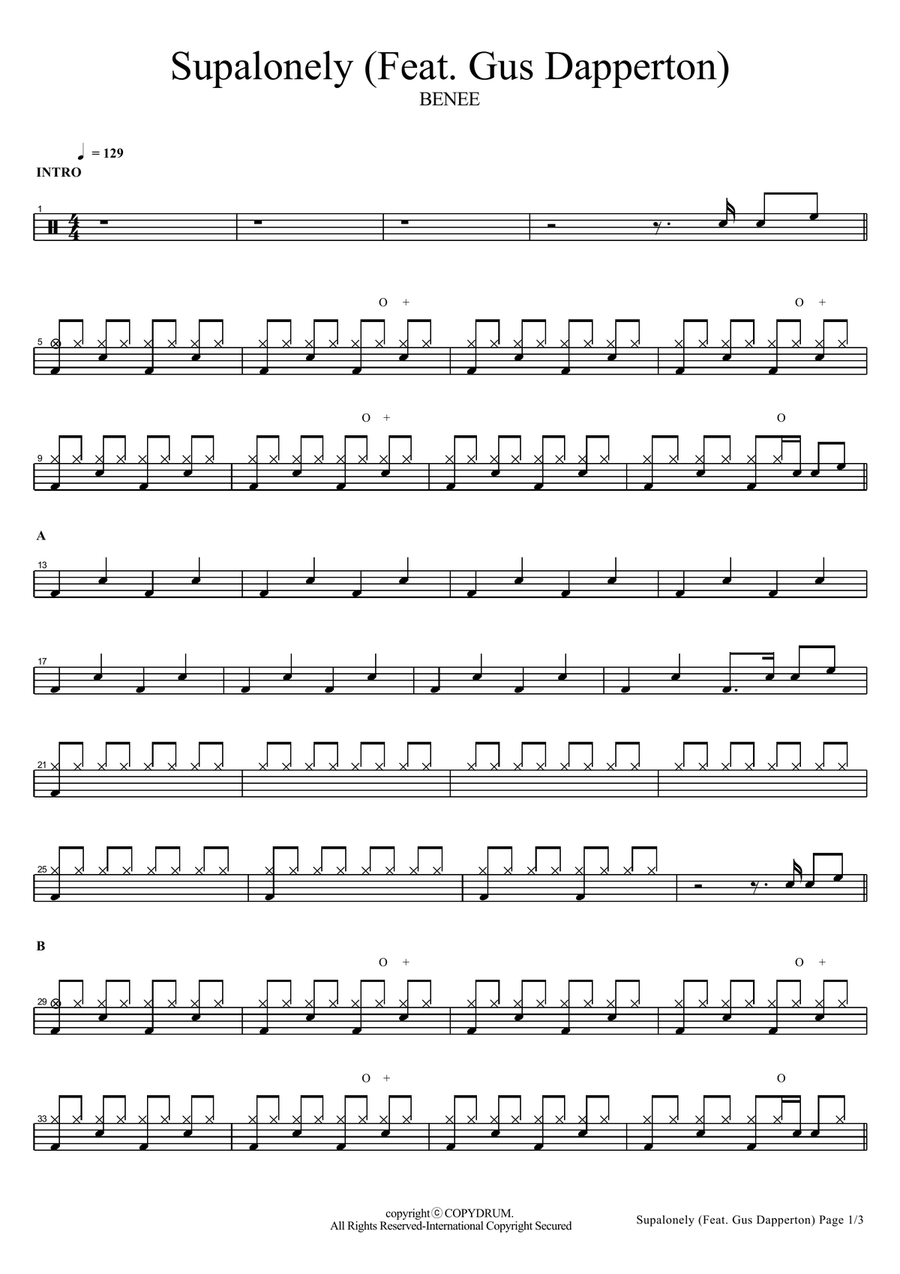 Supalonely Supalonely Drum Set scores gallery preview page 1