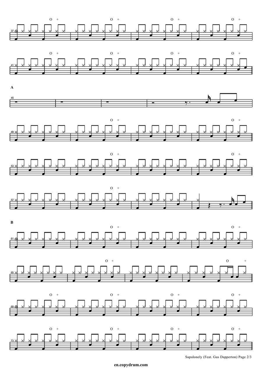 Supalonely Supalonely Drum Set scores gallery preview page 2