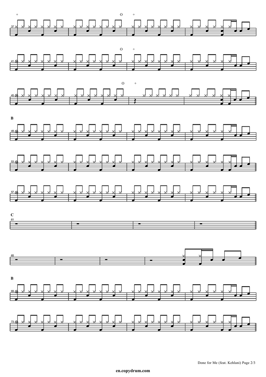 Done For Me Done For Me Drum Set scores gallery preview page 2
