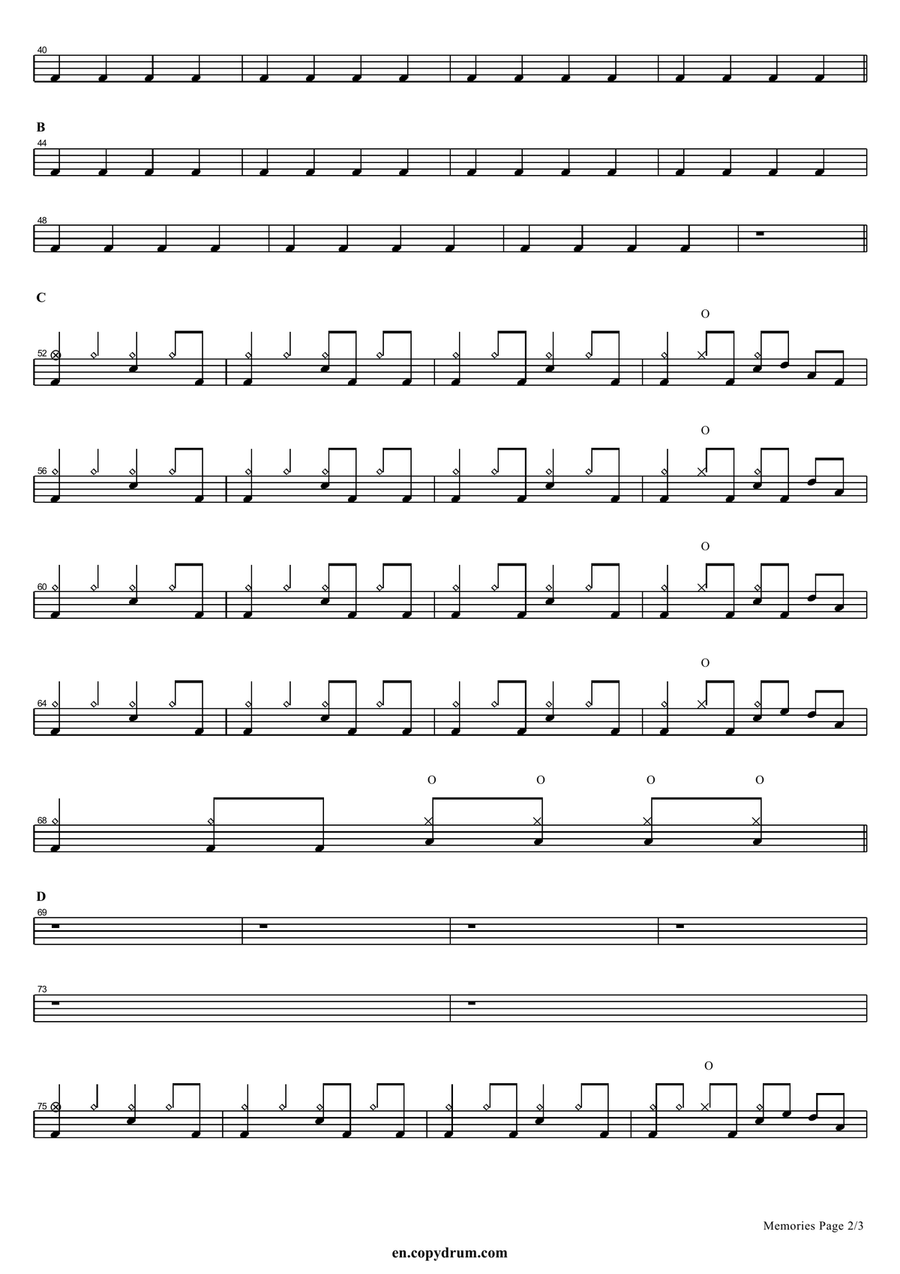Memories Memories Drum Set scores gallery preview page 2