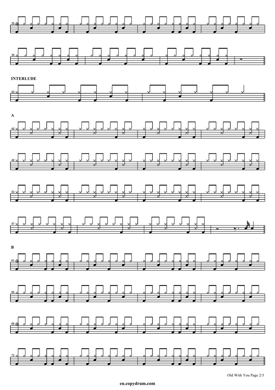 Old With You Old With You Drum Set scores gallery preview page 2