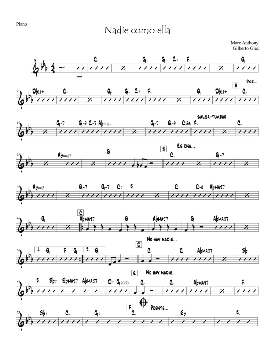 Nadie como ella Nadie como ella A Cappella scores gallery preview page 1