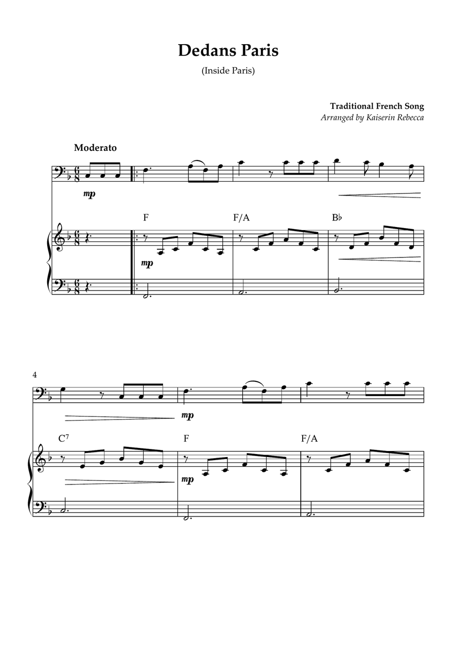 Dedans Paris (Inside Paris) Bassoon scores gallery preview page 1