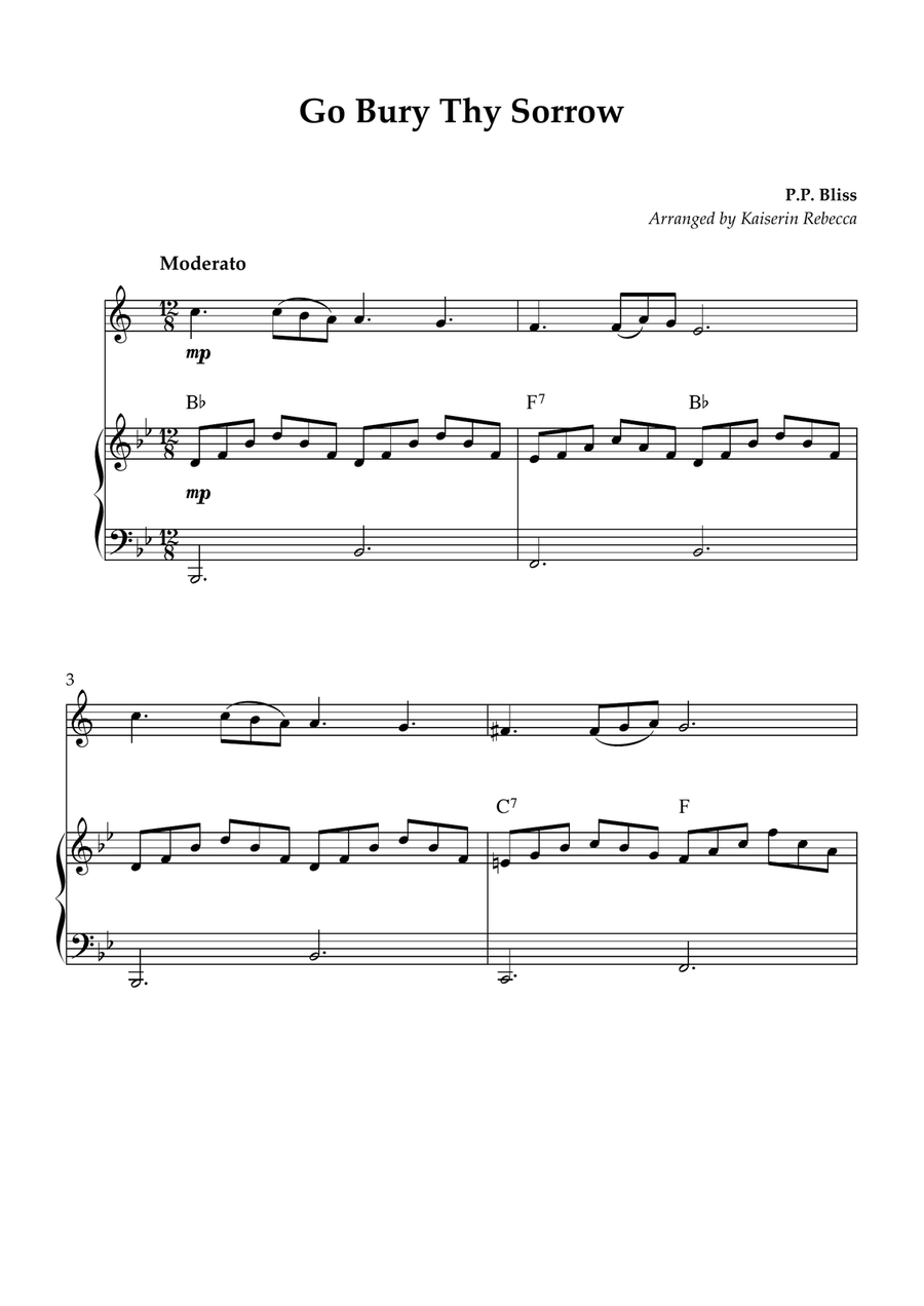 Go Bury Thy Sorrow Go Bury Thy Sorrow B-Flat Trumpet scores gallery preview page 1