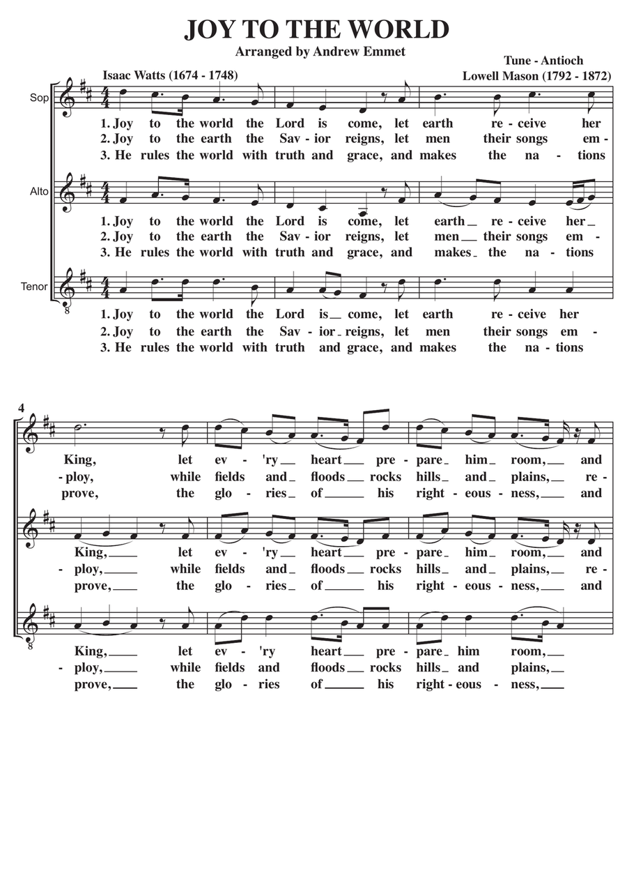 Joy To The World A Cappella SAT SAT scores gallery preview page 1