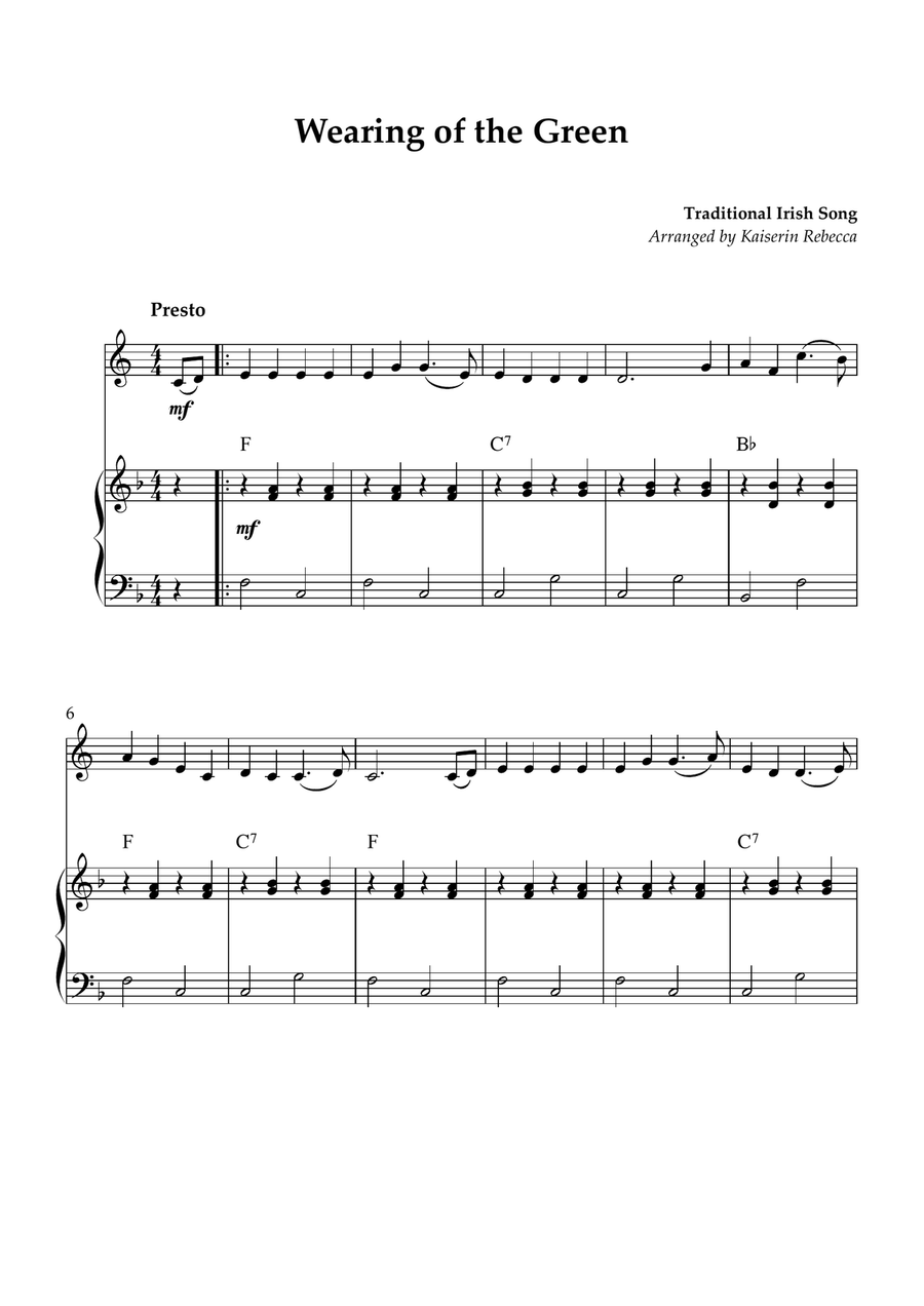 Wearing of the Green Wearing of the Green English Horn scores gallery preview page 1