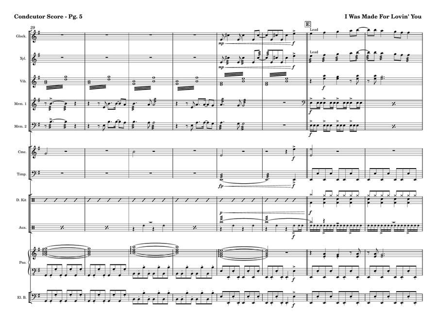 I Was Made For Lovin' You Percussion Ensemble scores gallery preview page 5