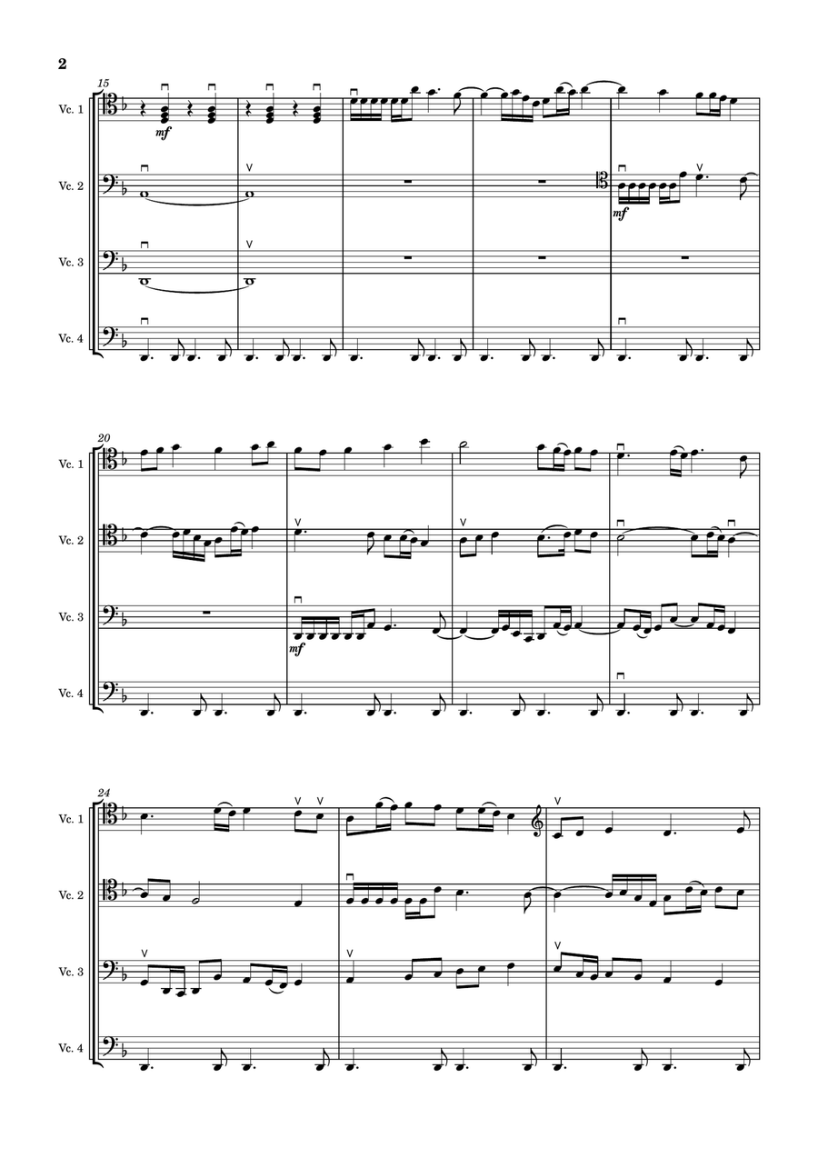Going The Distance for cello quartet String Quartet scores gallery preview page 2