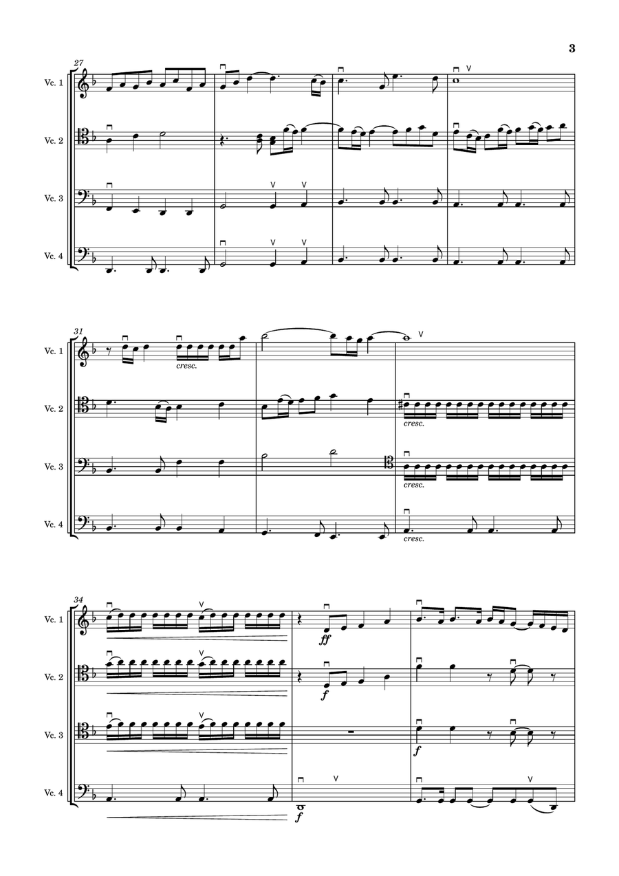 Going The Distance for cello quartet String Quartet scores gallery preview page 3