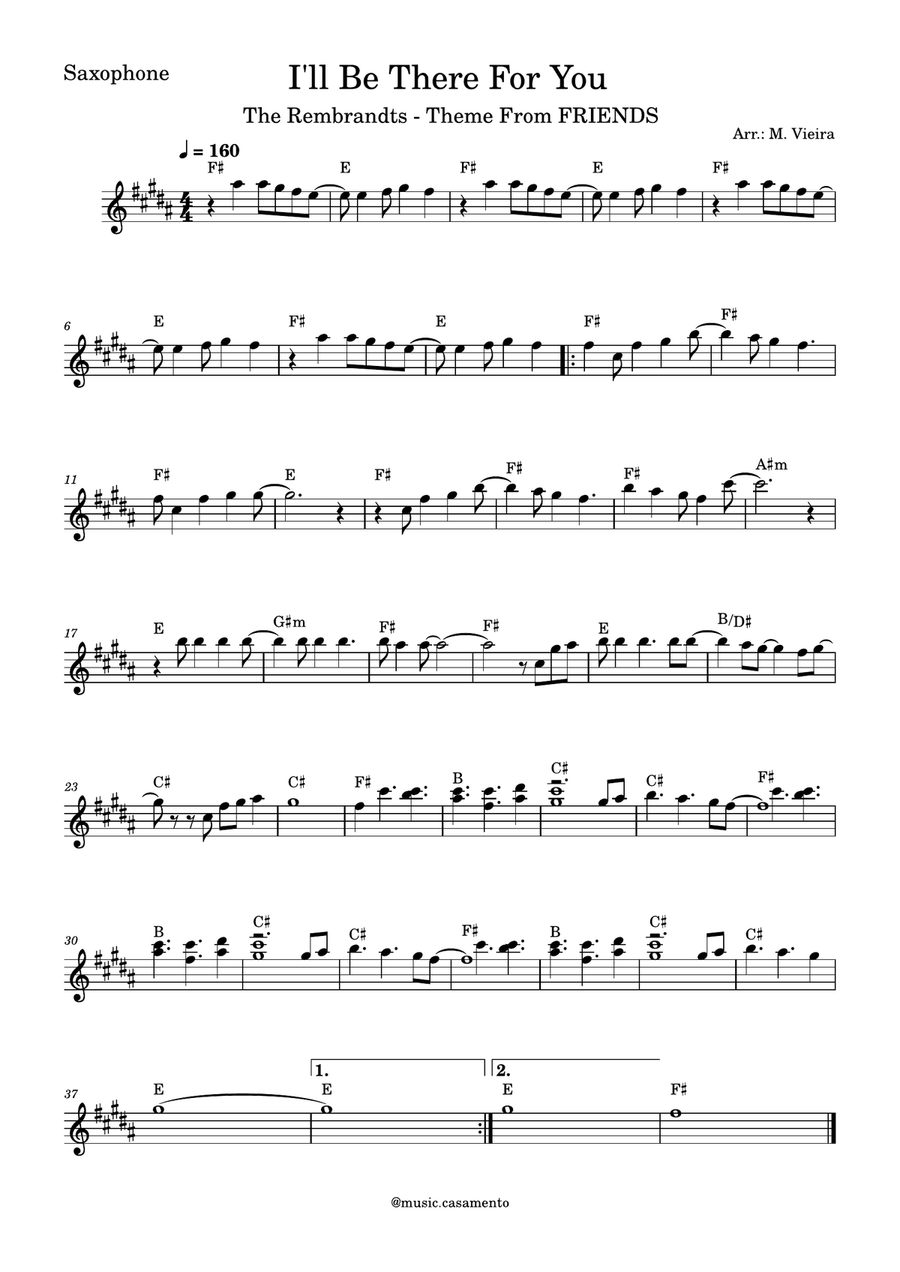 I'll Be There For You I'll Be There For You Alto Saxophone scores gallery preview page 1