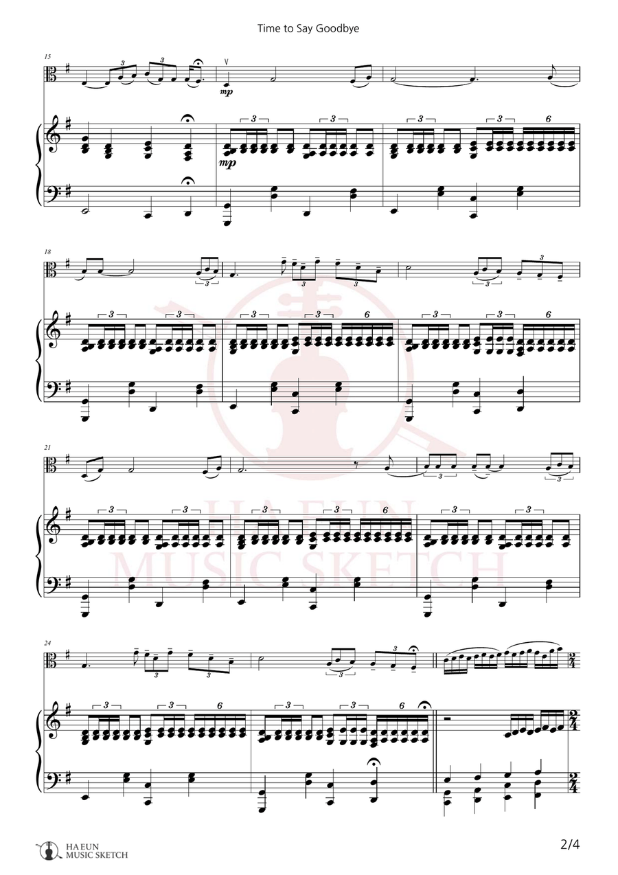 Time To Say Goodbye Chamber Music scores gallery preview page 2
