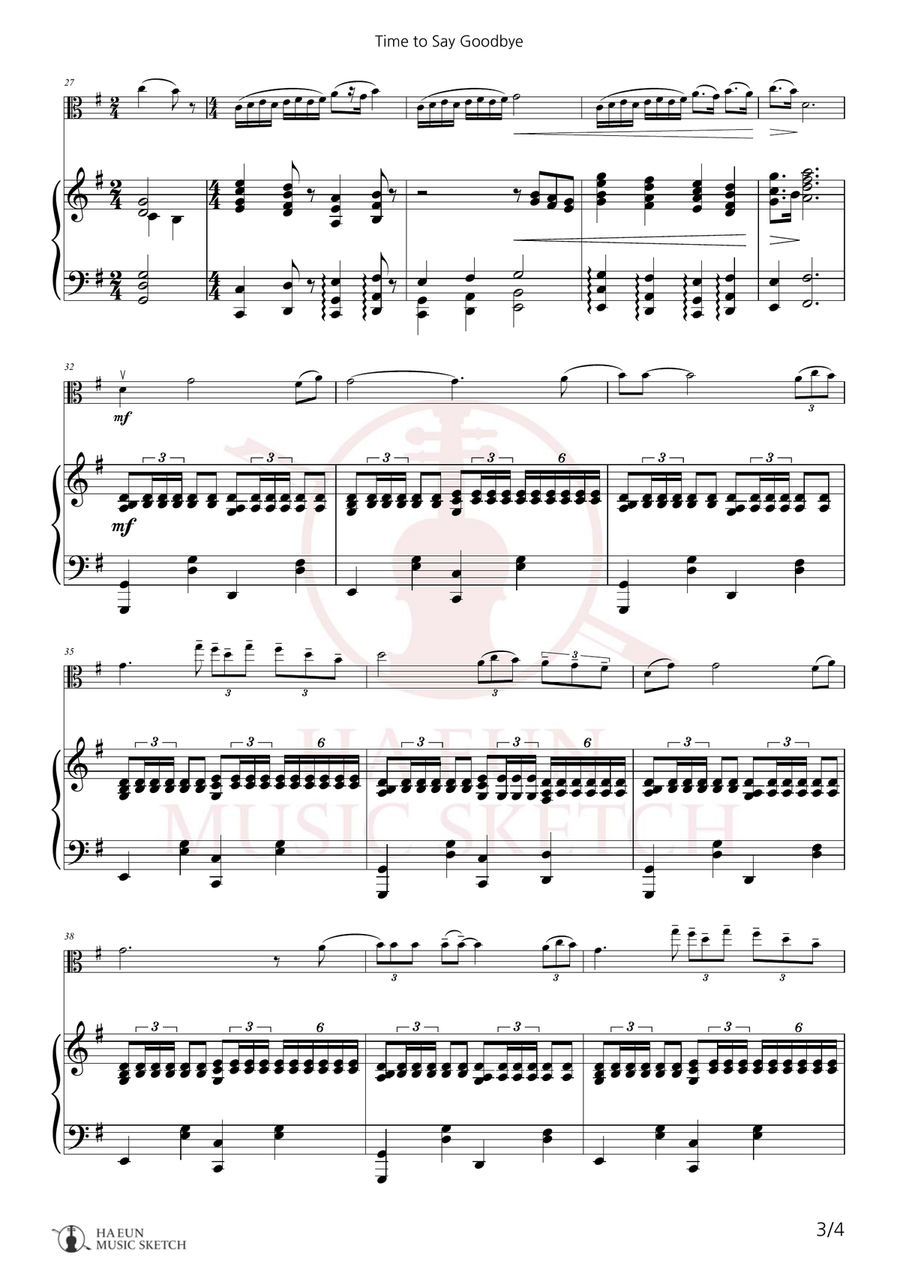 Time To Say Goodbye Chamber Music scores gallery preview page 3