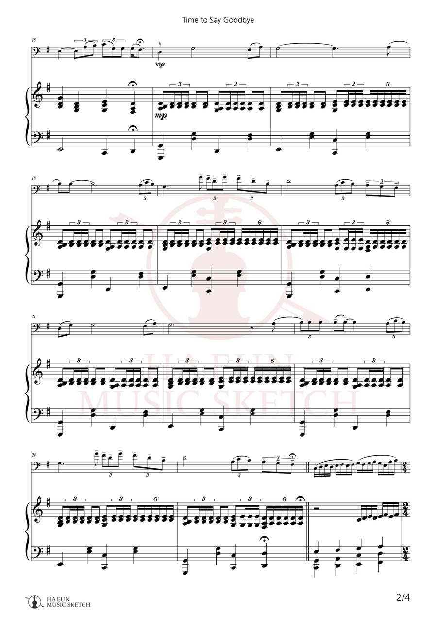 Time To Say Goodbye Chamber Music scores gallery preview page 2