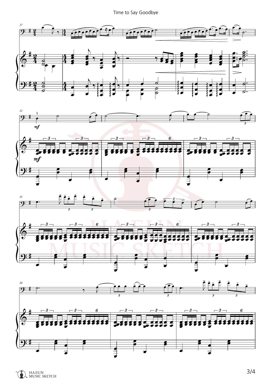 Time To Say Goodbye Chamber Music scores gallery preview page 3