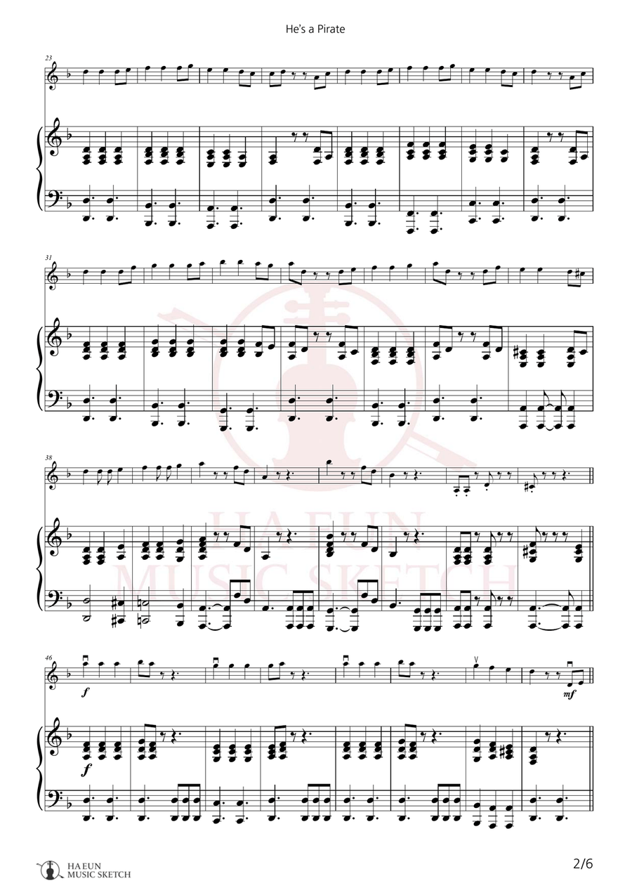 He's A Pirate Chamber Music scores gallery preview page 2